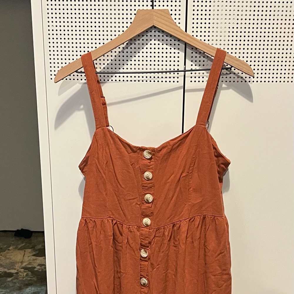 Bohme Button-Down Dress in Rust